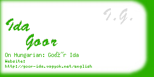 ida goor business card